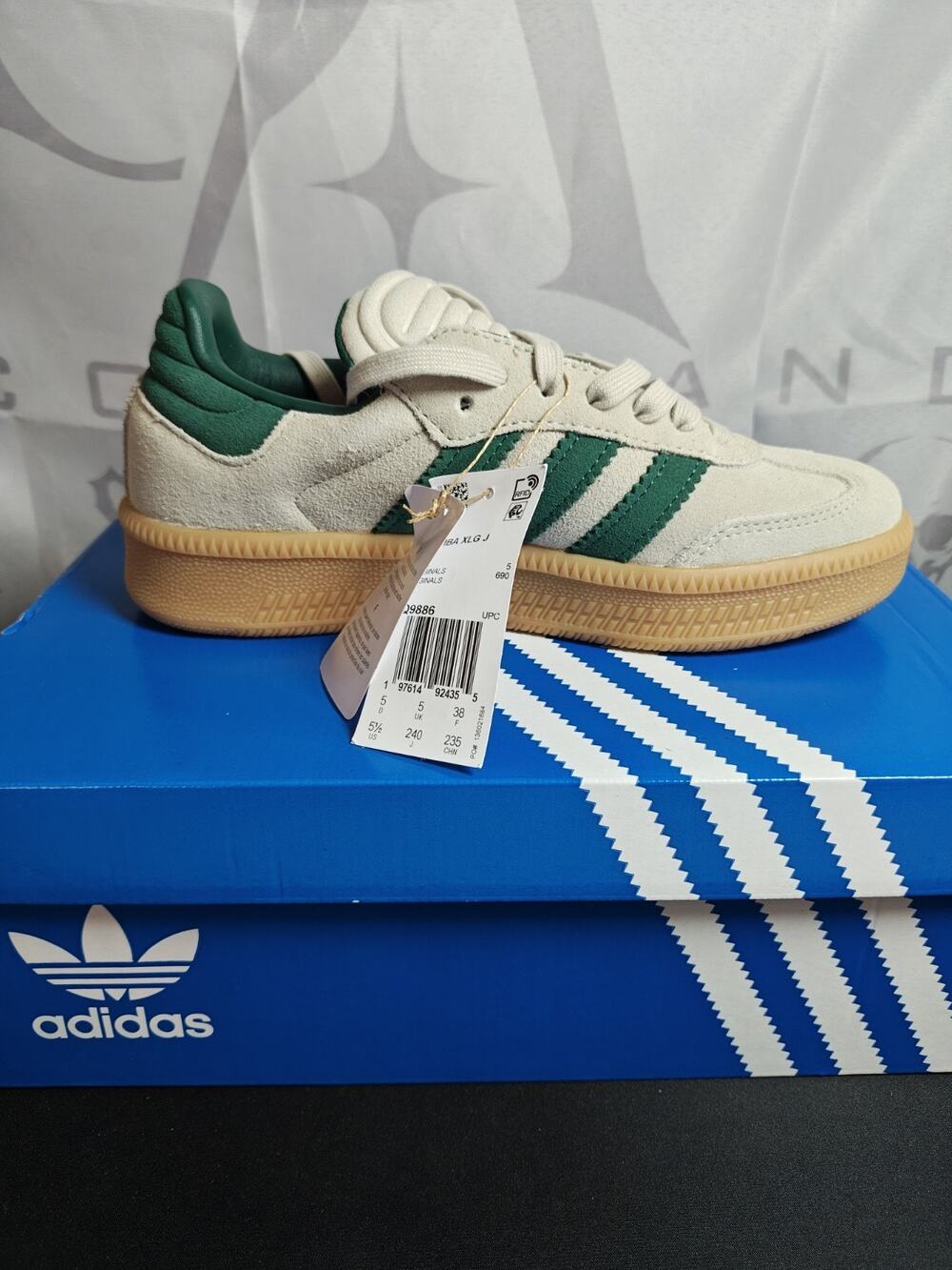 Adidas Samba XLG Big Kids Juniors Sz 5.5 Collegiate Green / Gum NWB